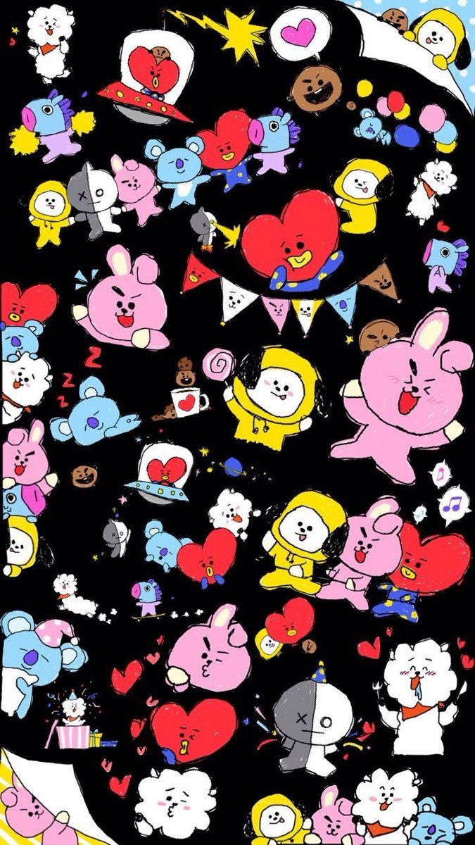 Bts Bt21 Doodle Art Background