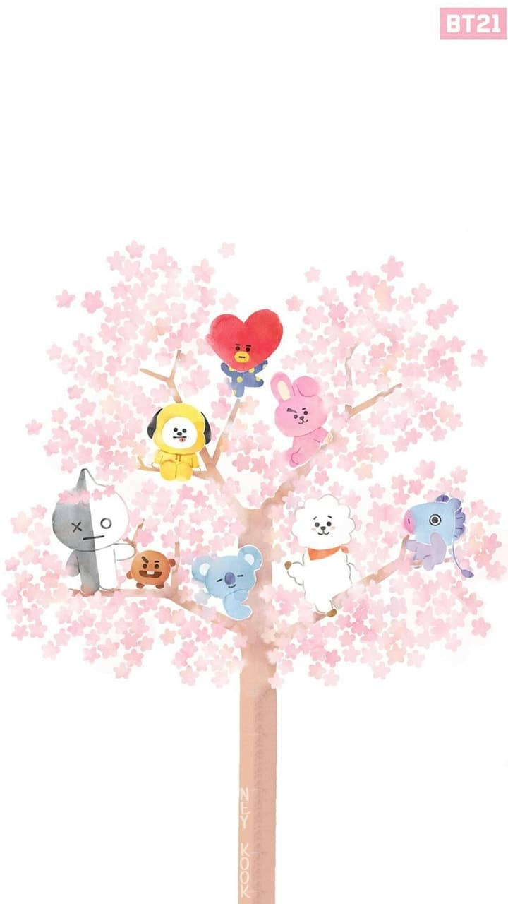 Bts Bt21 Tree Background