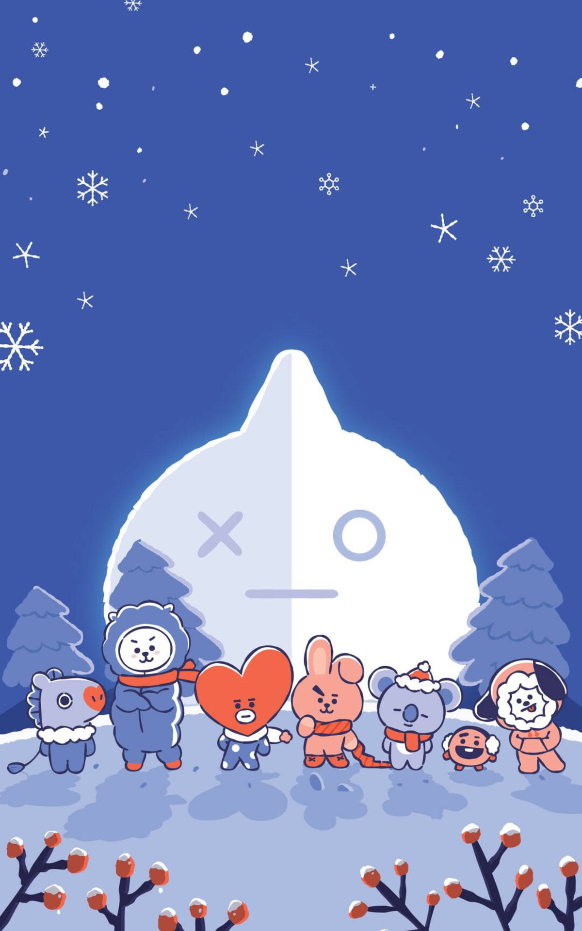 Bts Bt21 Winter Art Background