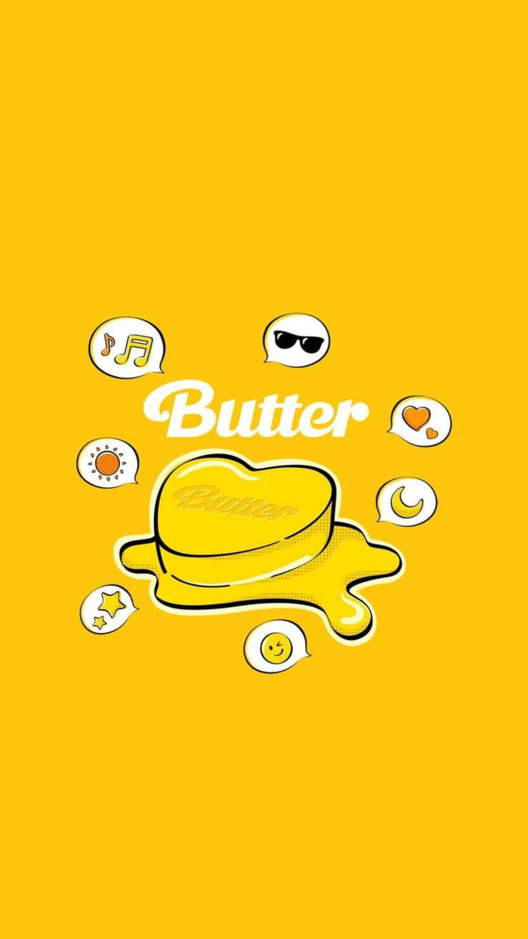 Bts Butter Cute Speech Bubble Emojis Background