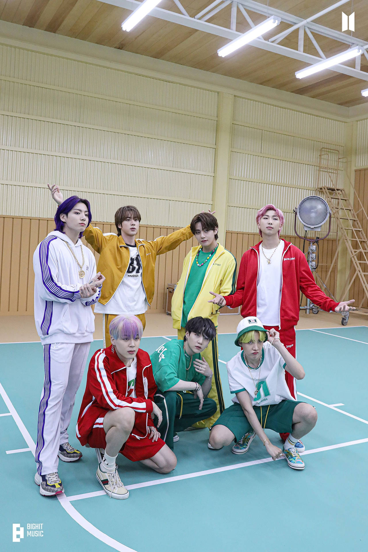 Bts Butter Group Indoor Sports Court Background