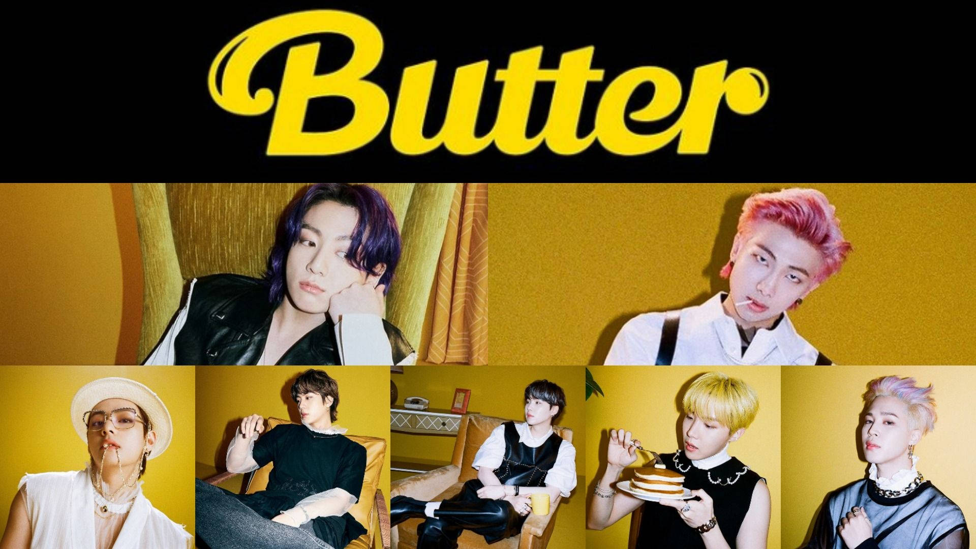 Bts Butter Member Collage Background