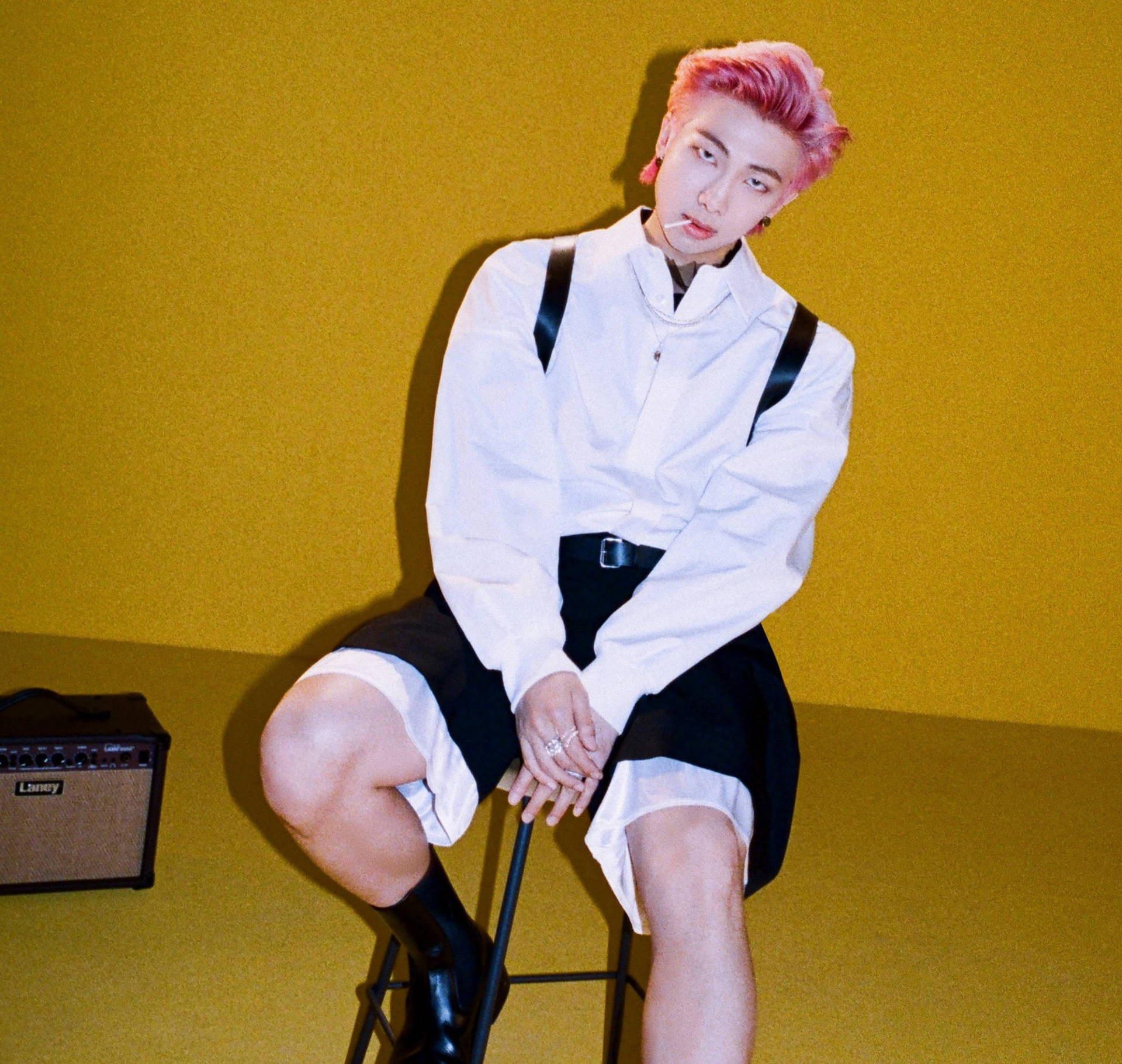 Bts Butter Namjoon Sitting On Stool Background