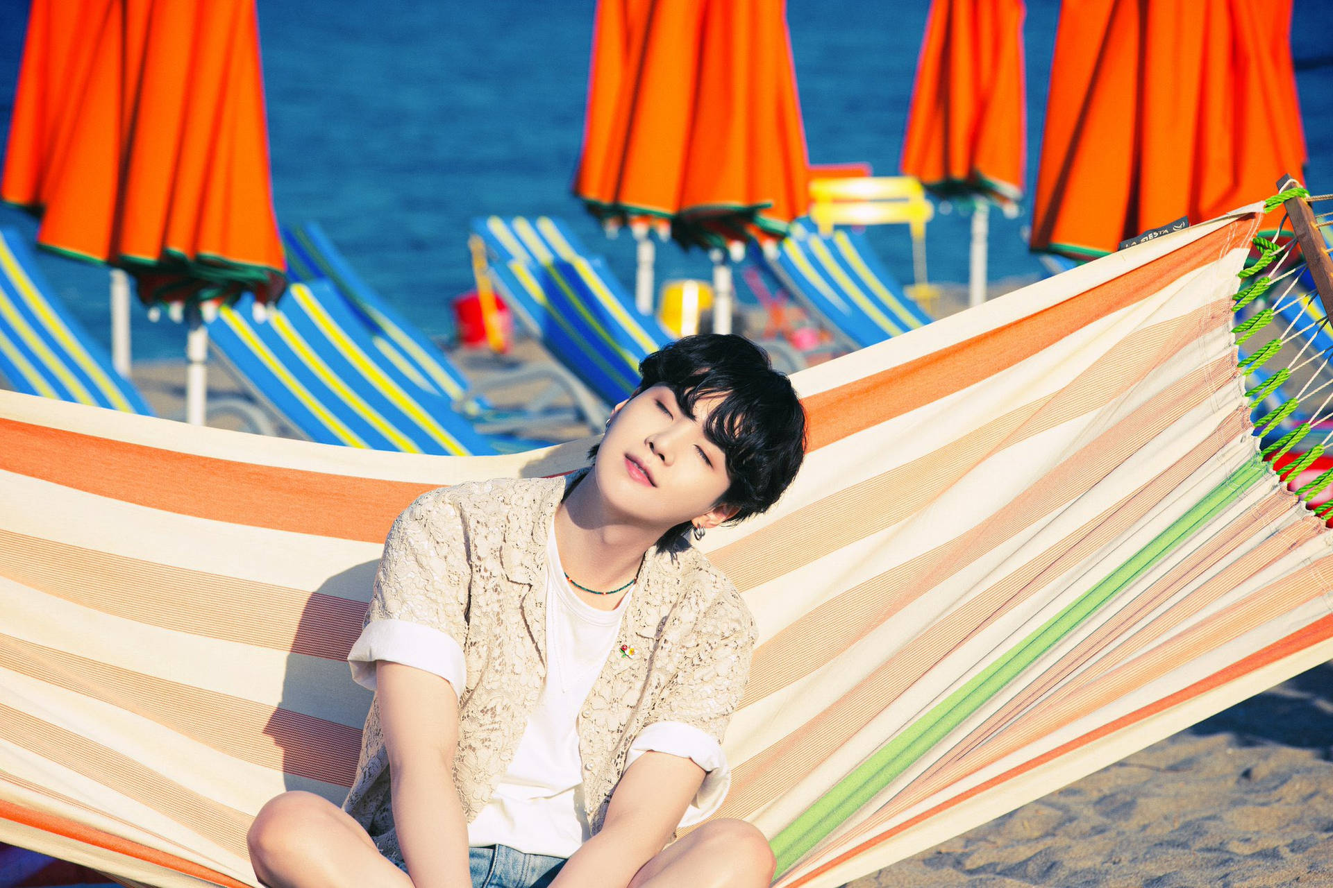 Bts Butter Suga On Hammock Background