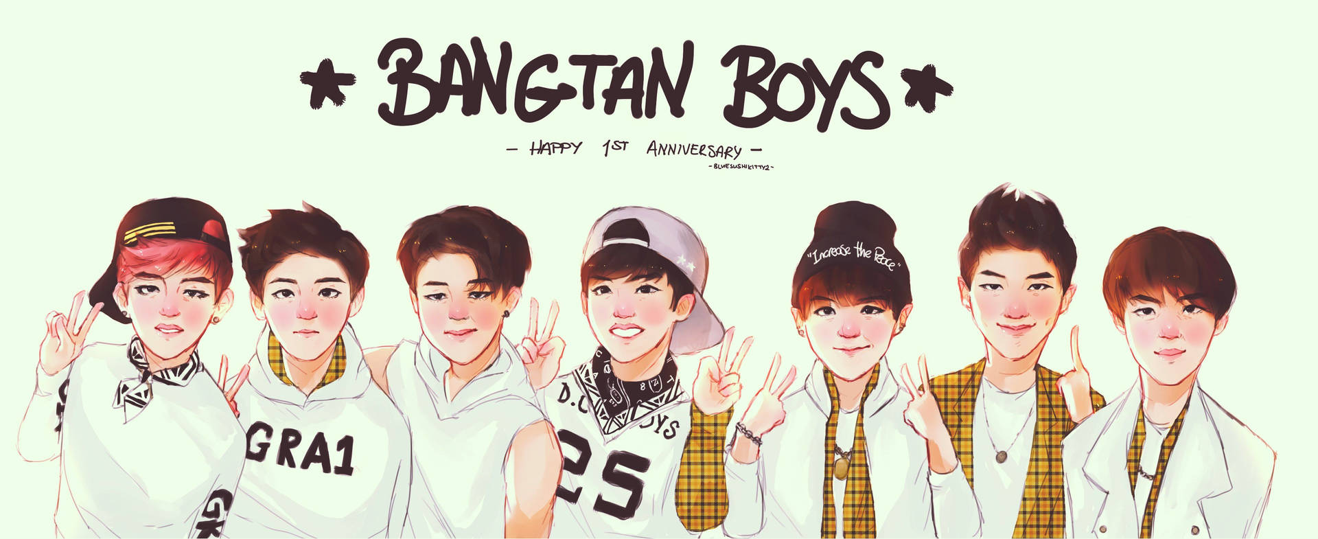 Bts Cartoon In White