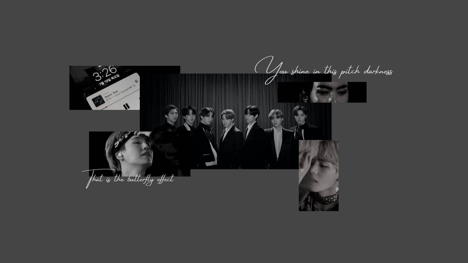 Bts Collage Black Aesthetic Tumblr Laptop Background