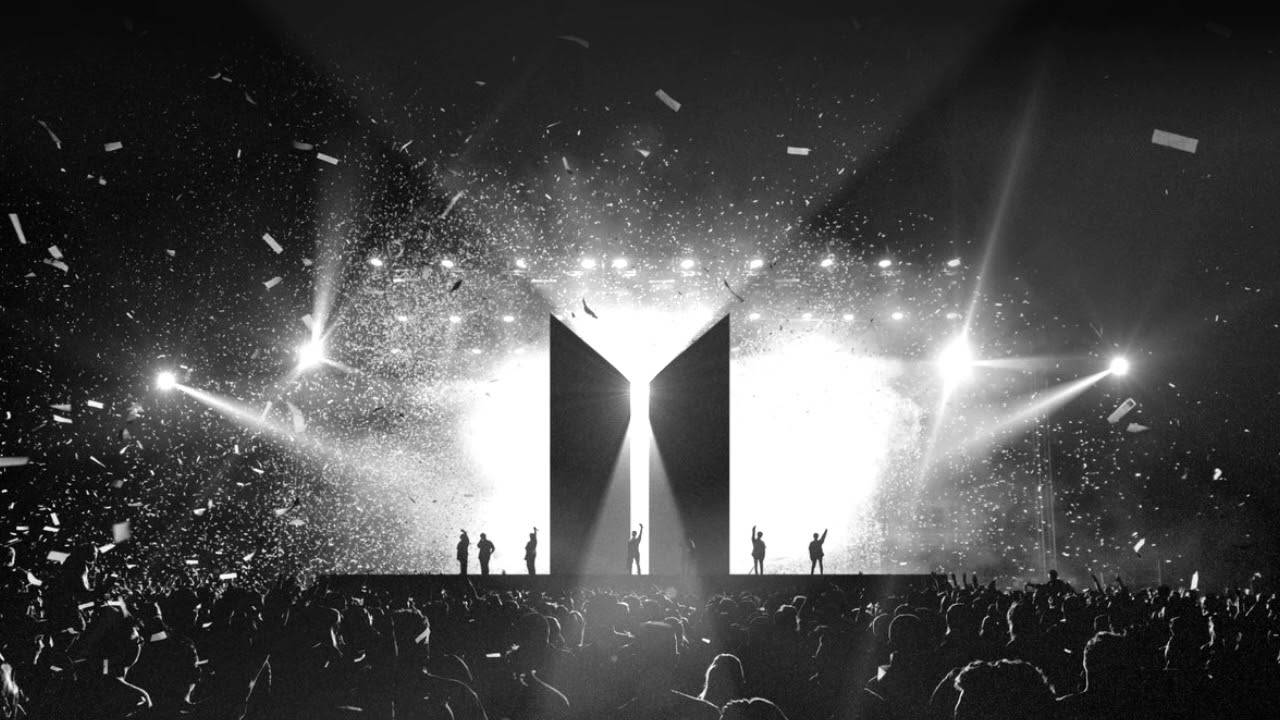 Bts Concert With Bts Logo Silhouette