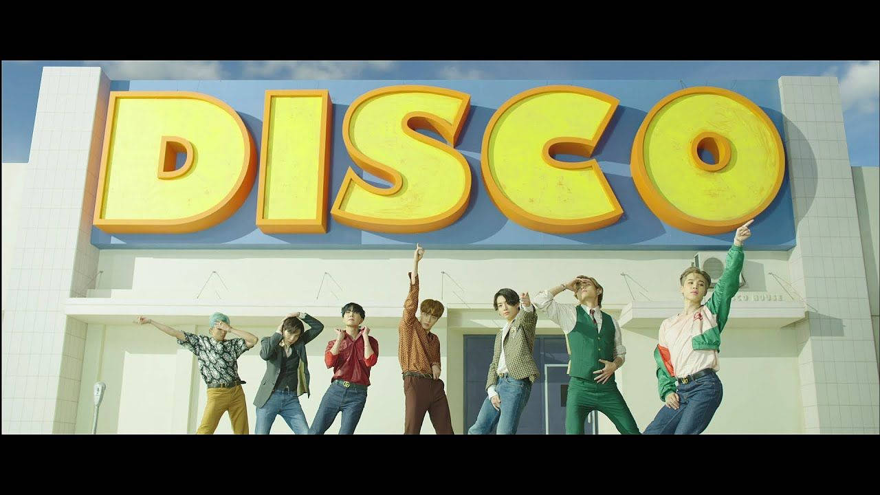 Bts Desktop Dynamite Disco Sign Background