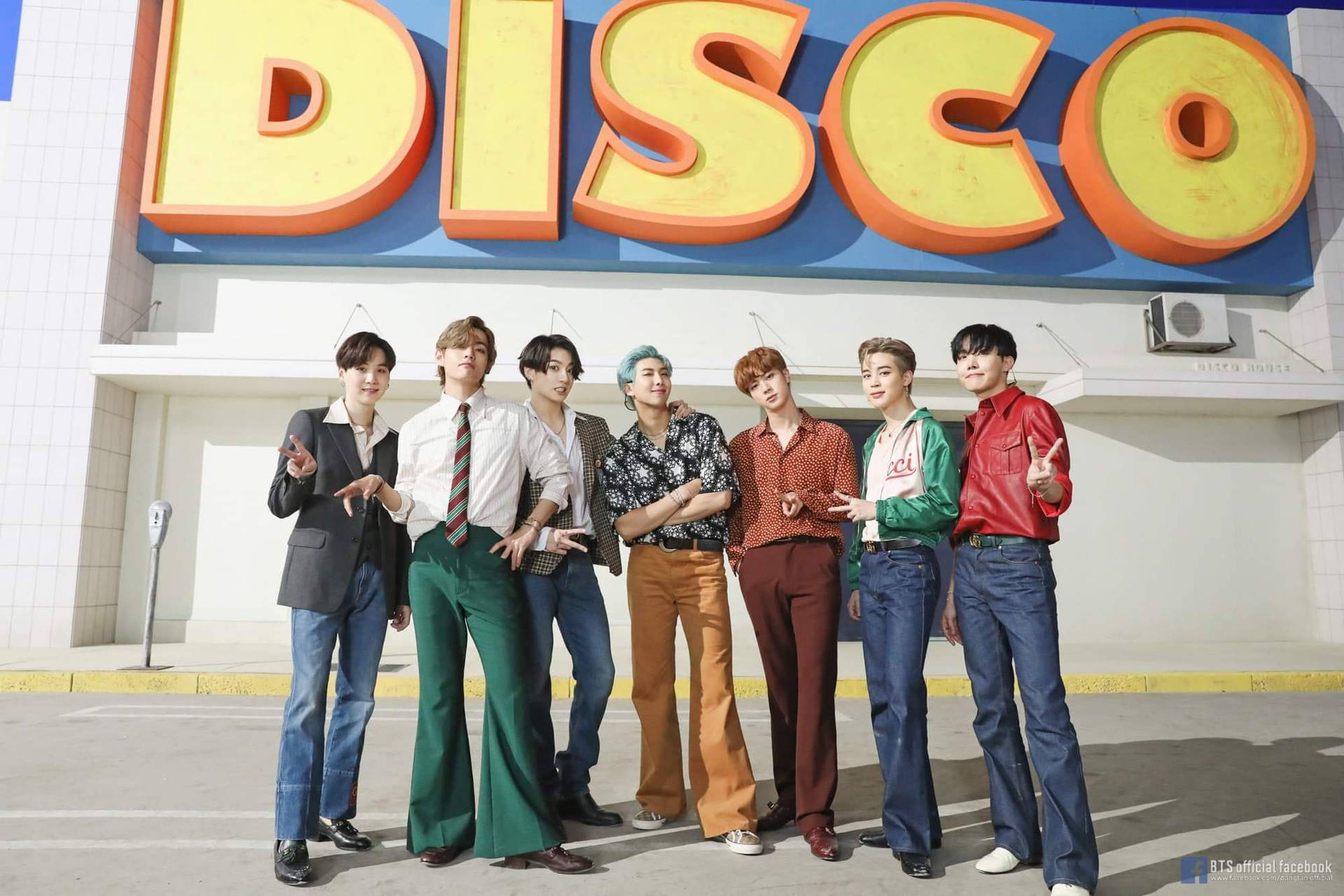 Bts Dynamite Disco Sign Background