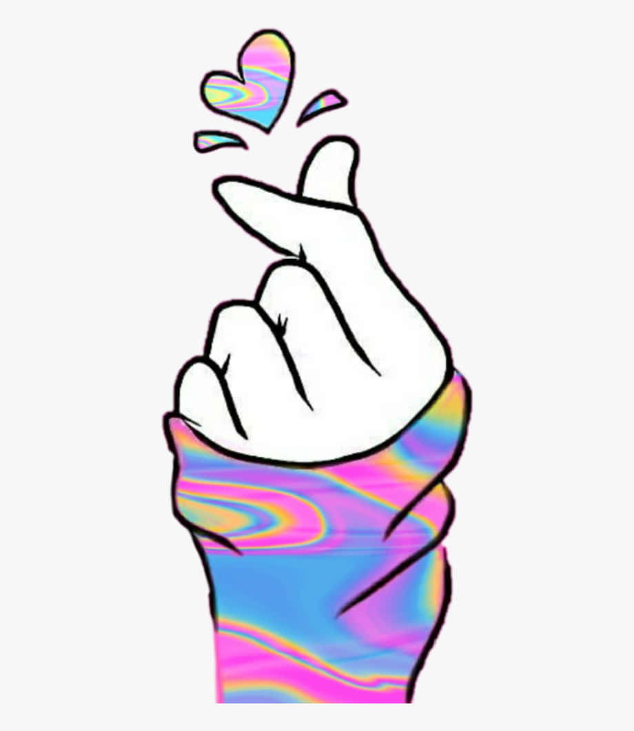 Bts Finger Heart Rainbow