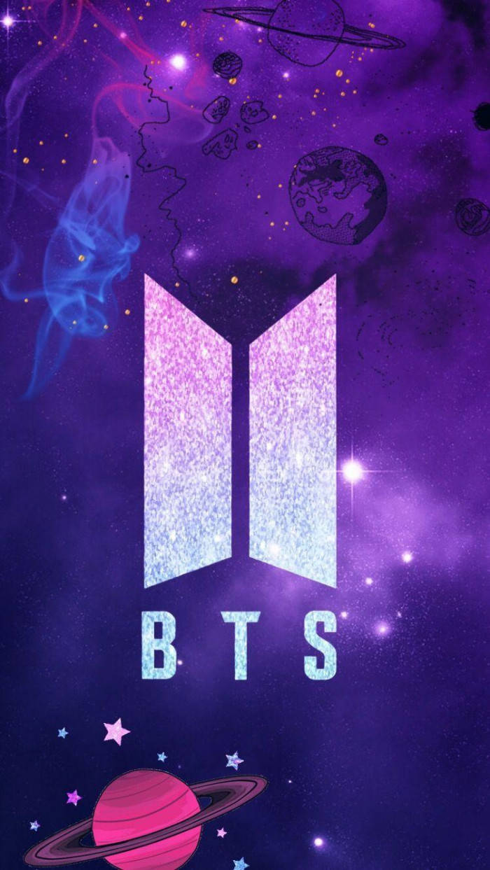 Bts Galaxy Logo With Planet Background