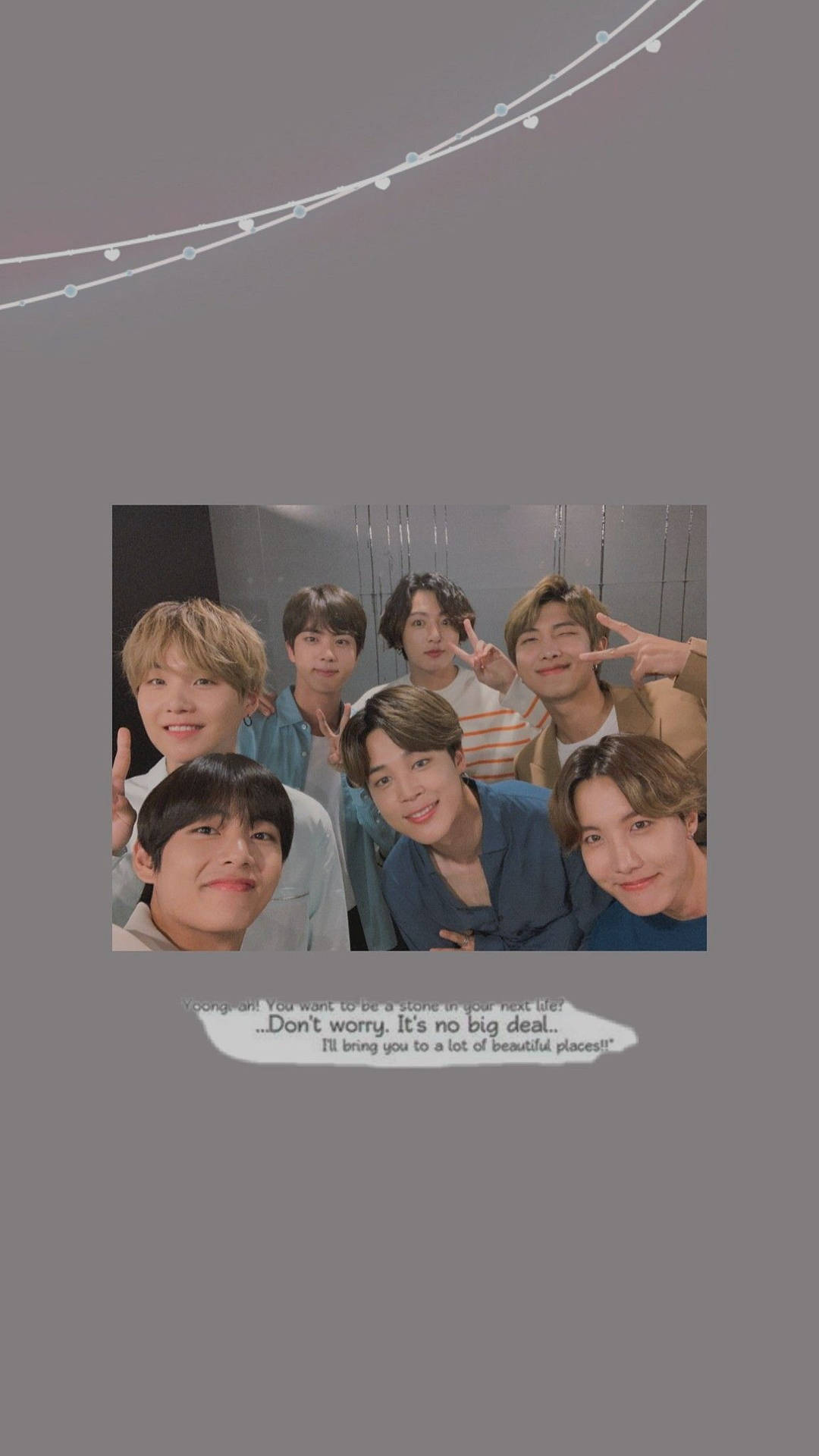 Bts Group Aesthetic Background With Quote Background