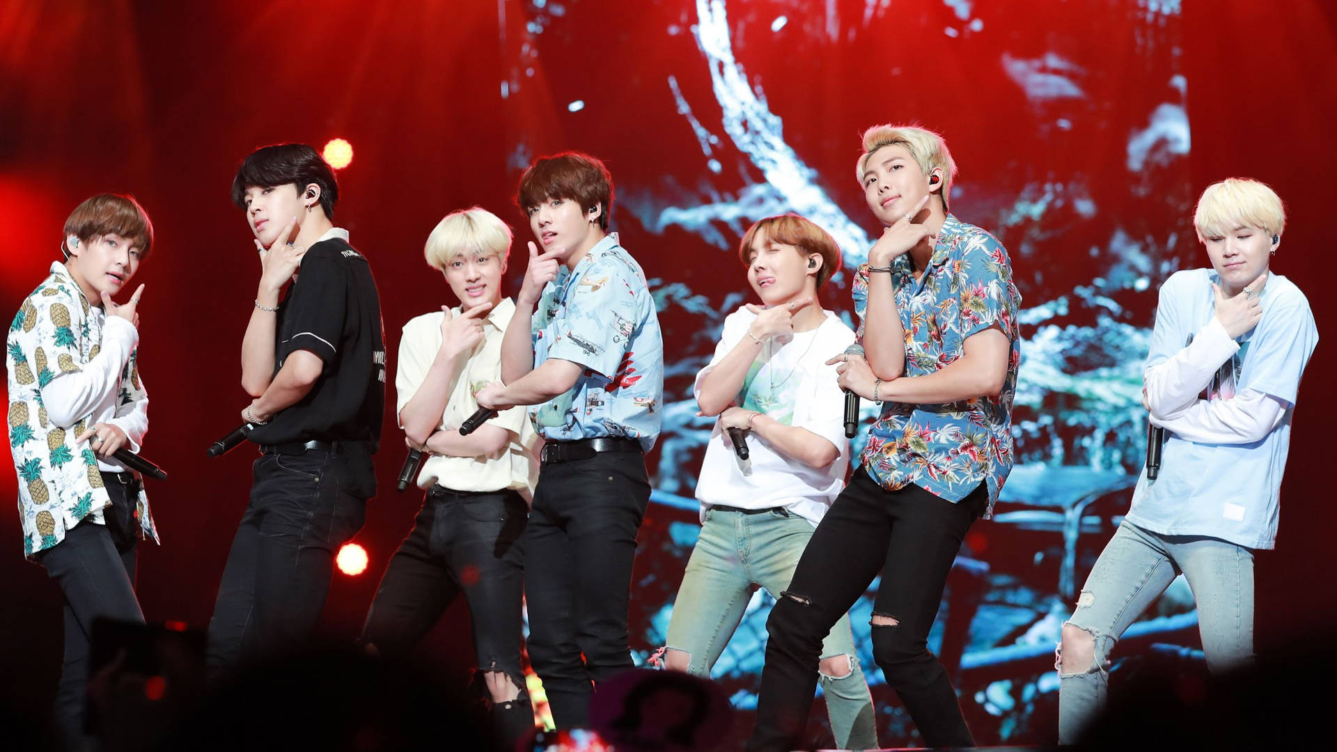 Bts Group Aesthetic Image While Performing