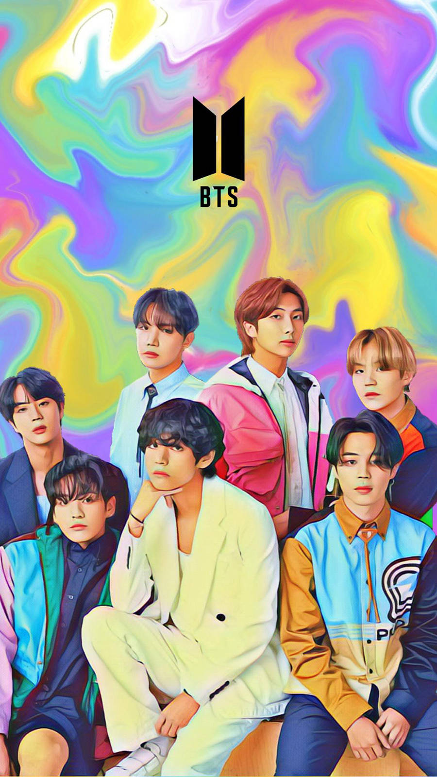 Bts Group Aesthetic With Marble Background