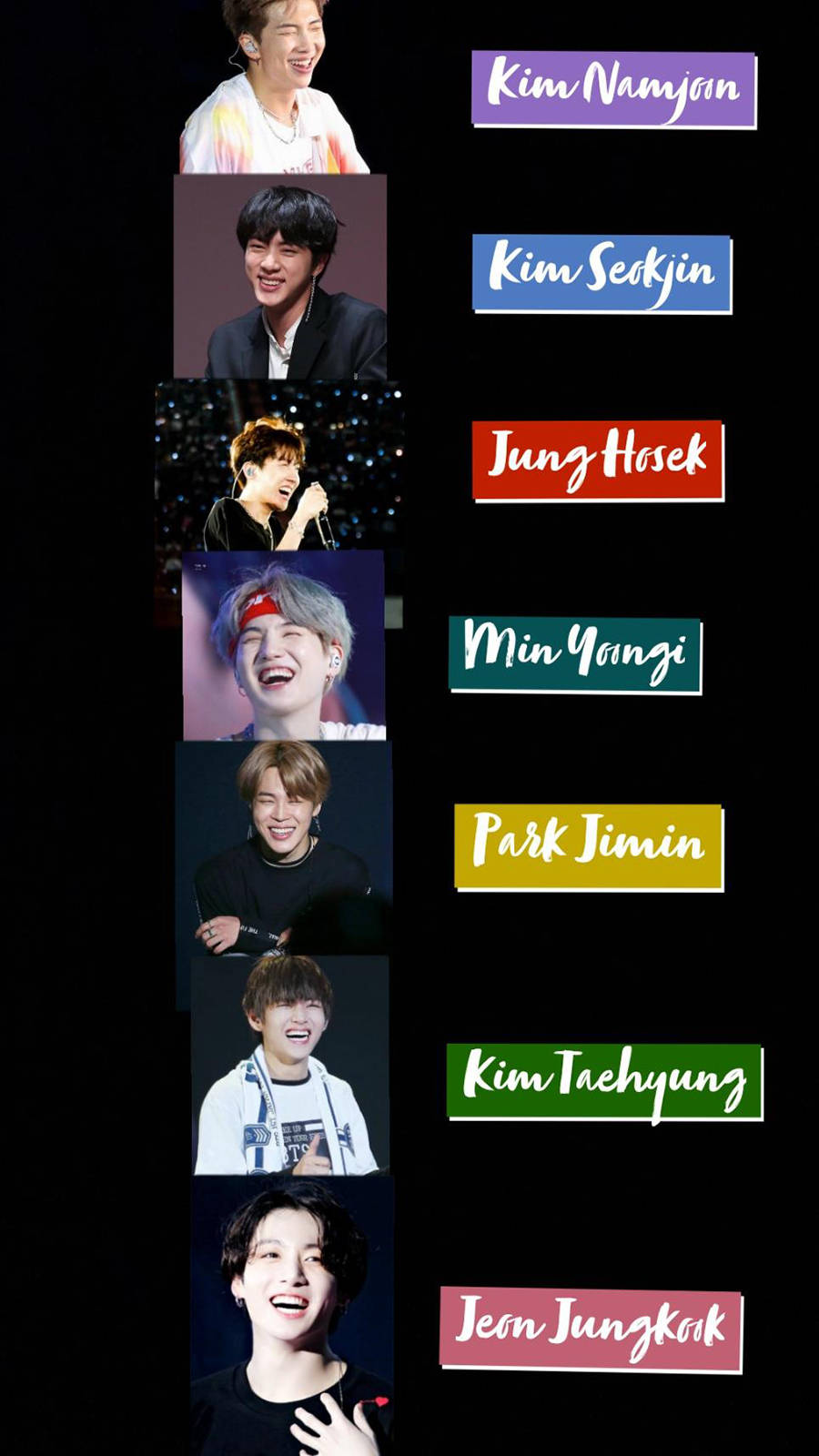 Bts Group Members Names Aesthetic Background