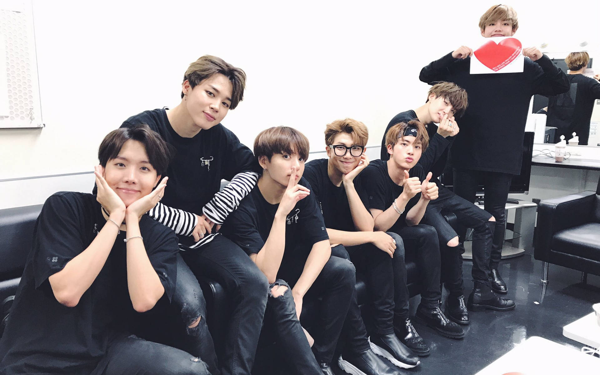 Bts Group Photo In Waiting Room