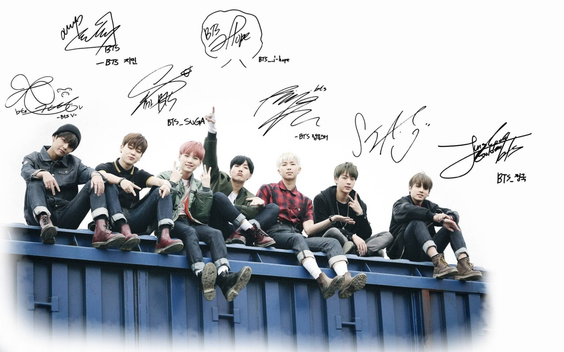 Bts Group Photo 'young Forever' Background
