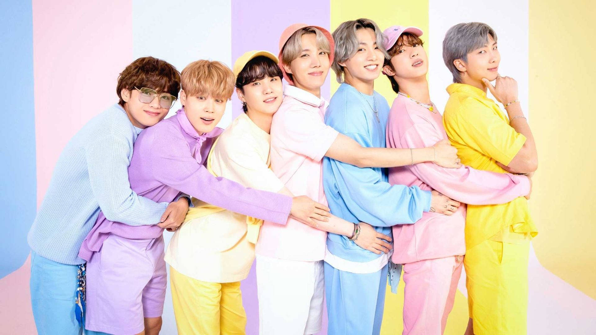 Bts Hug Chain Desktop Wallpaper Background