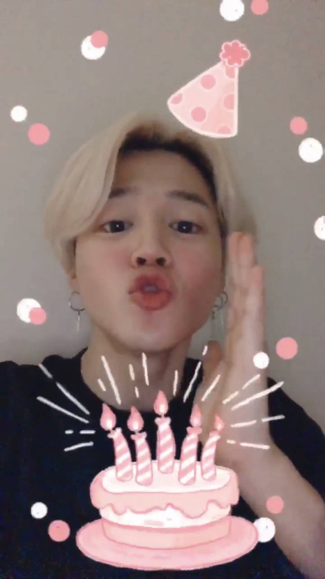 Bts Jimin Blowing Candles Filter Background
