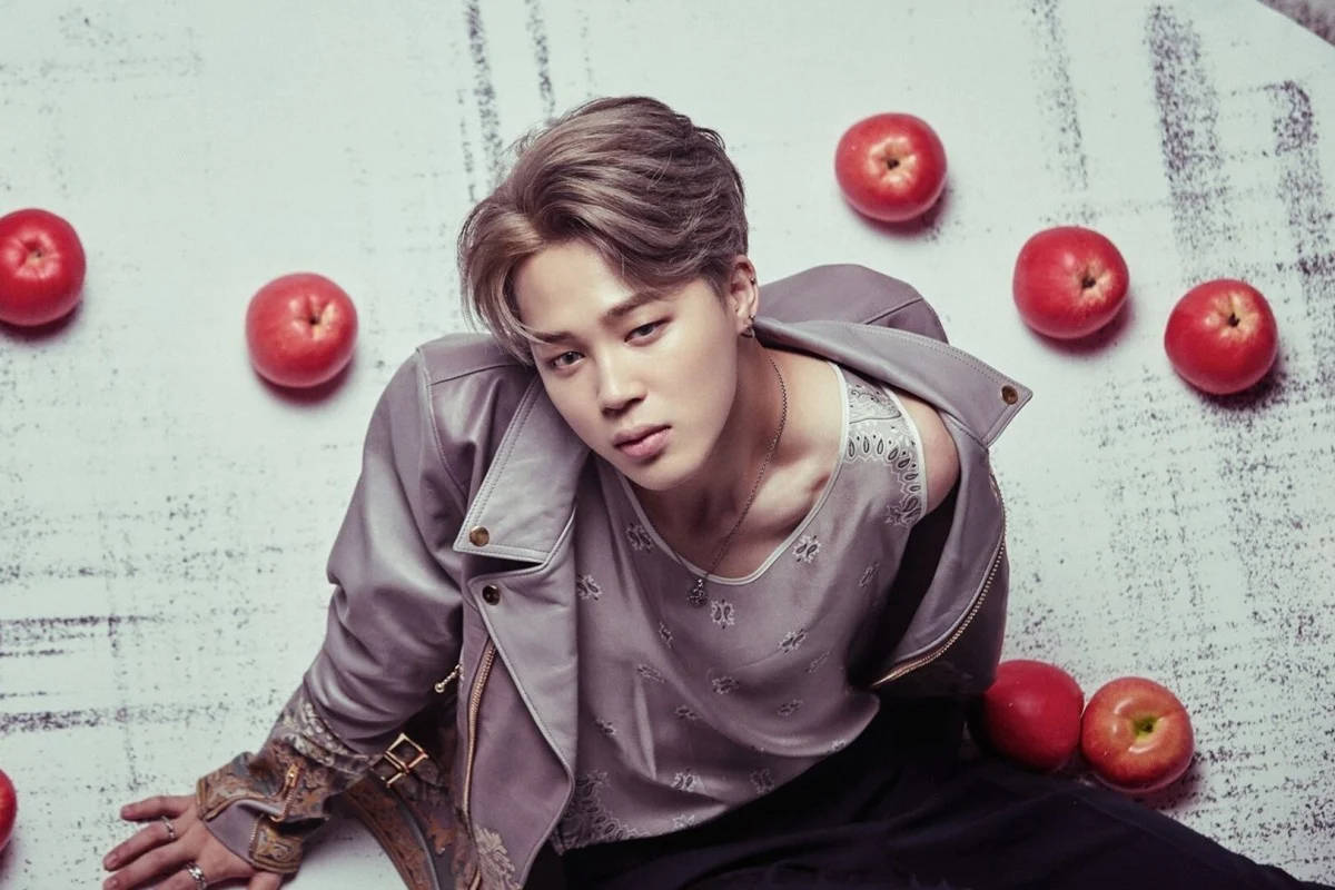 Bts Jimin Posing With Apples Background