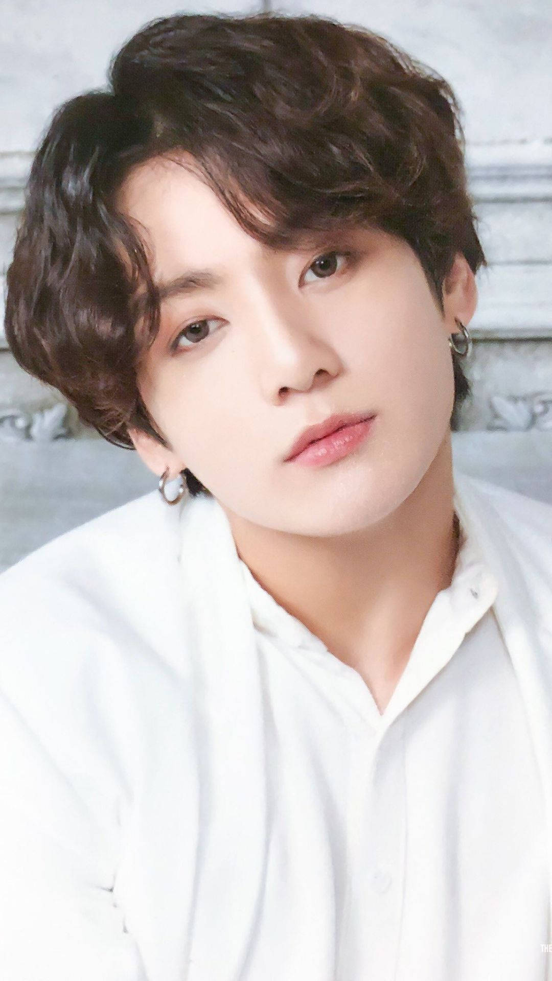 Bts Jung Kook Wearing White Suit Background