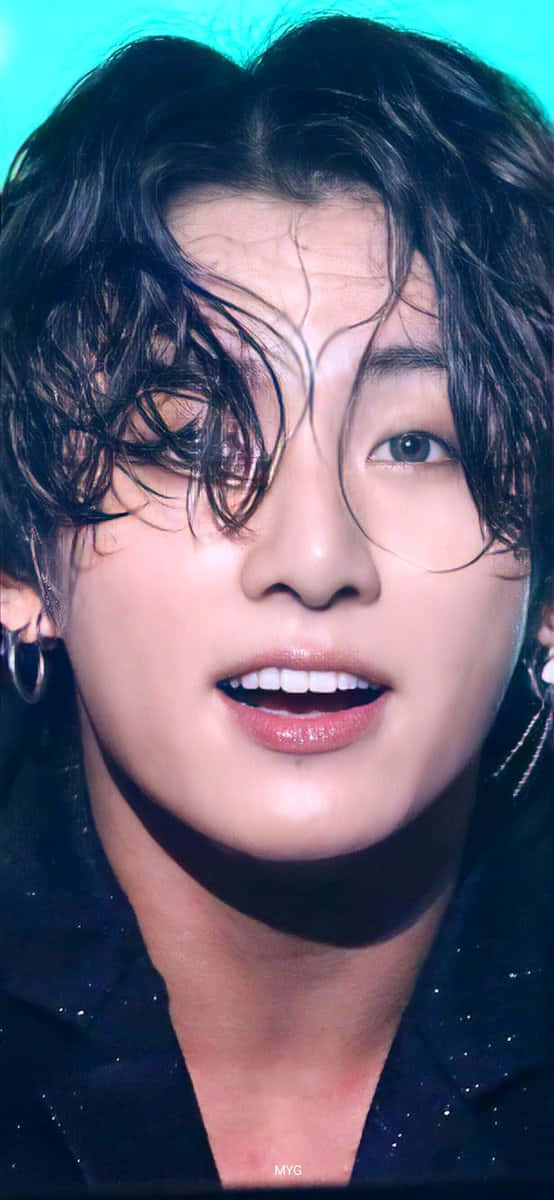 Bts Jungkook Shows Off His Long Hair Background