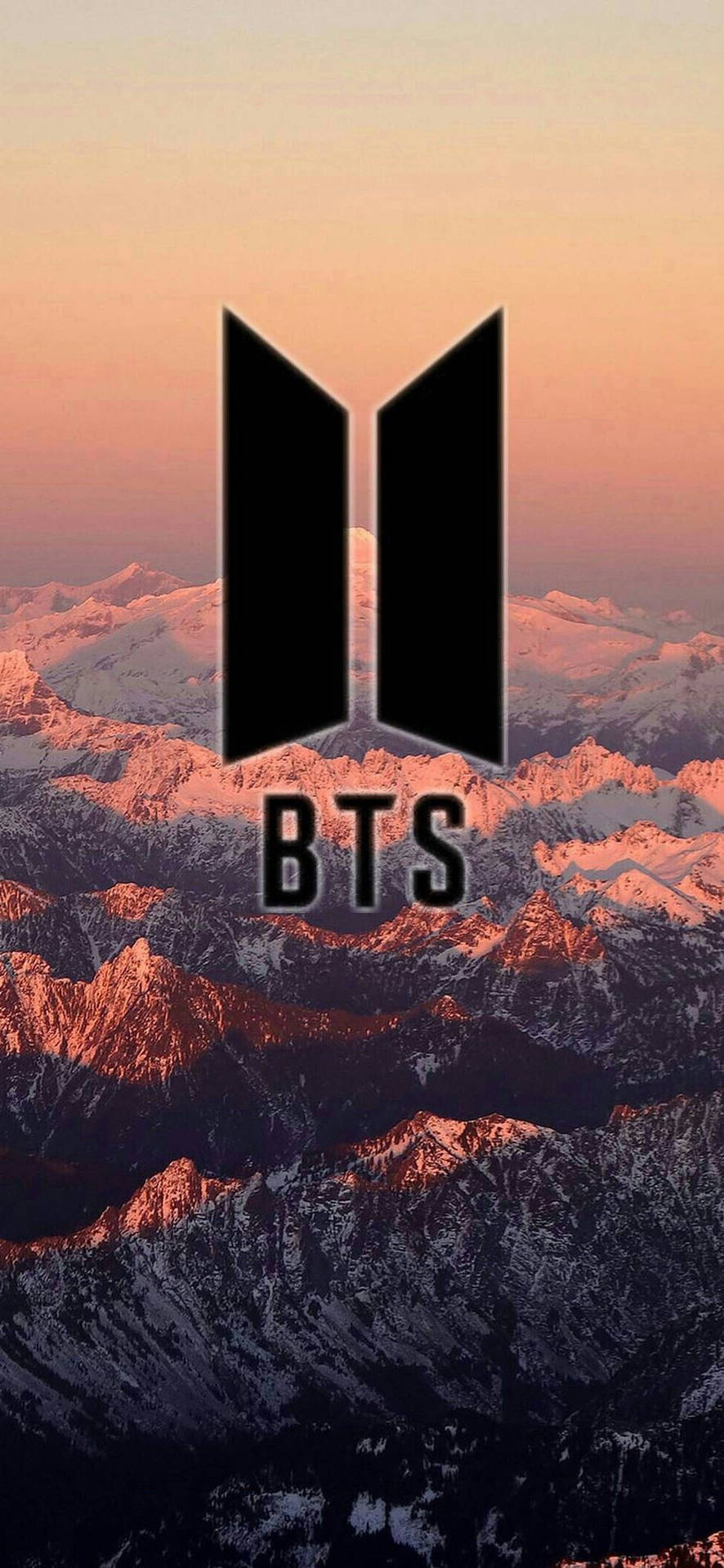 Bts Logo On Aesthetic Mountain