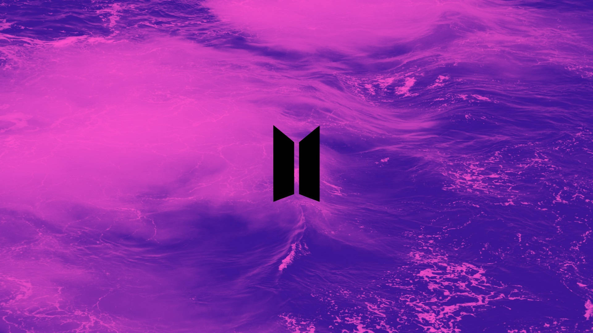 Bts Logo On Clouds Above Sea Laptop Background