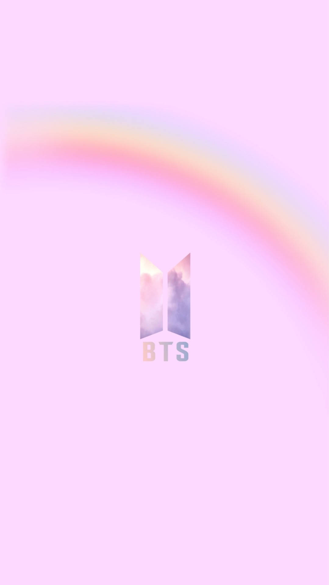 Bts Logo Pink Rainbow Background