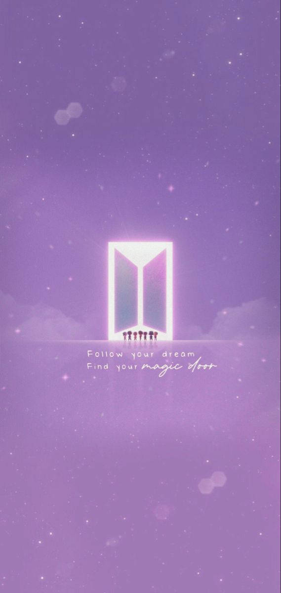 Bts Logo With Cute Purple Background Background