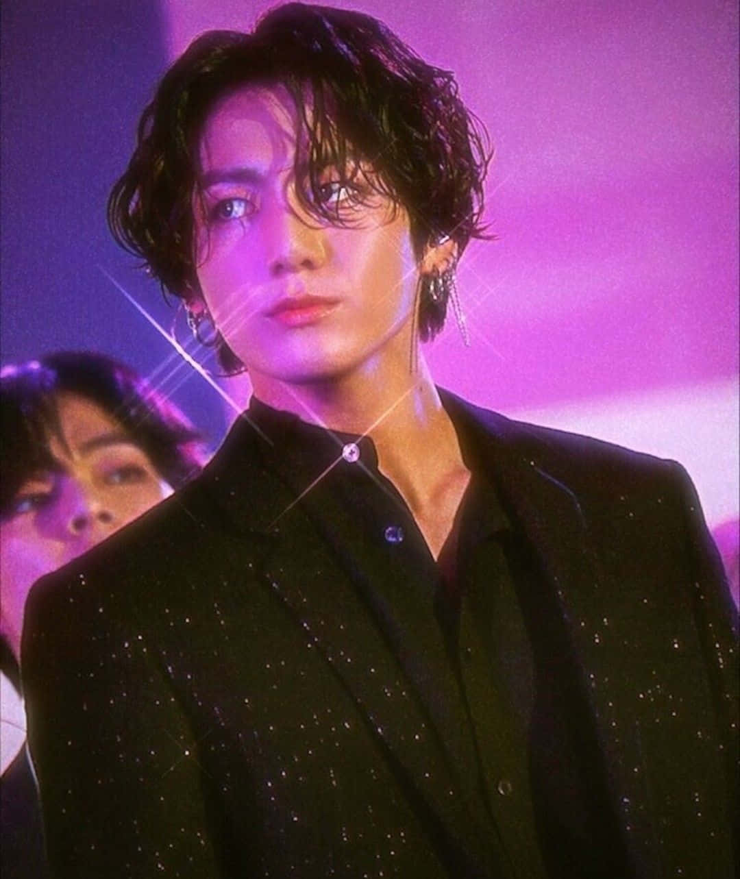 Bts Member Jungkook With Gorgeous Long Hair Background