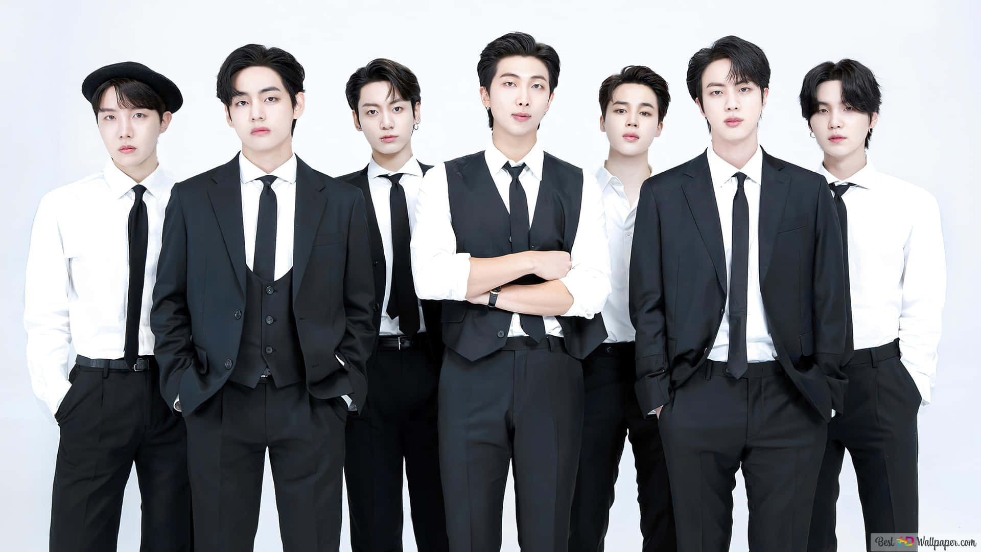 Bts Photoshoot Black And White Formal Background