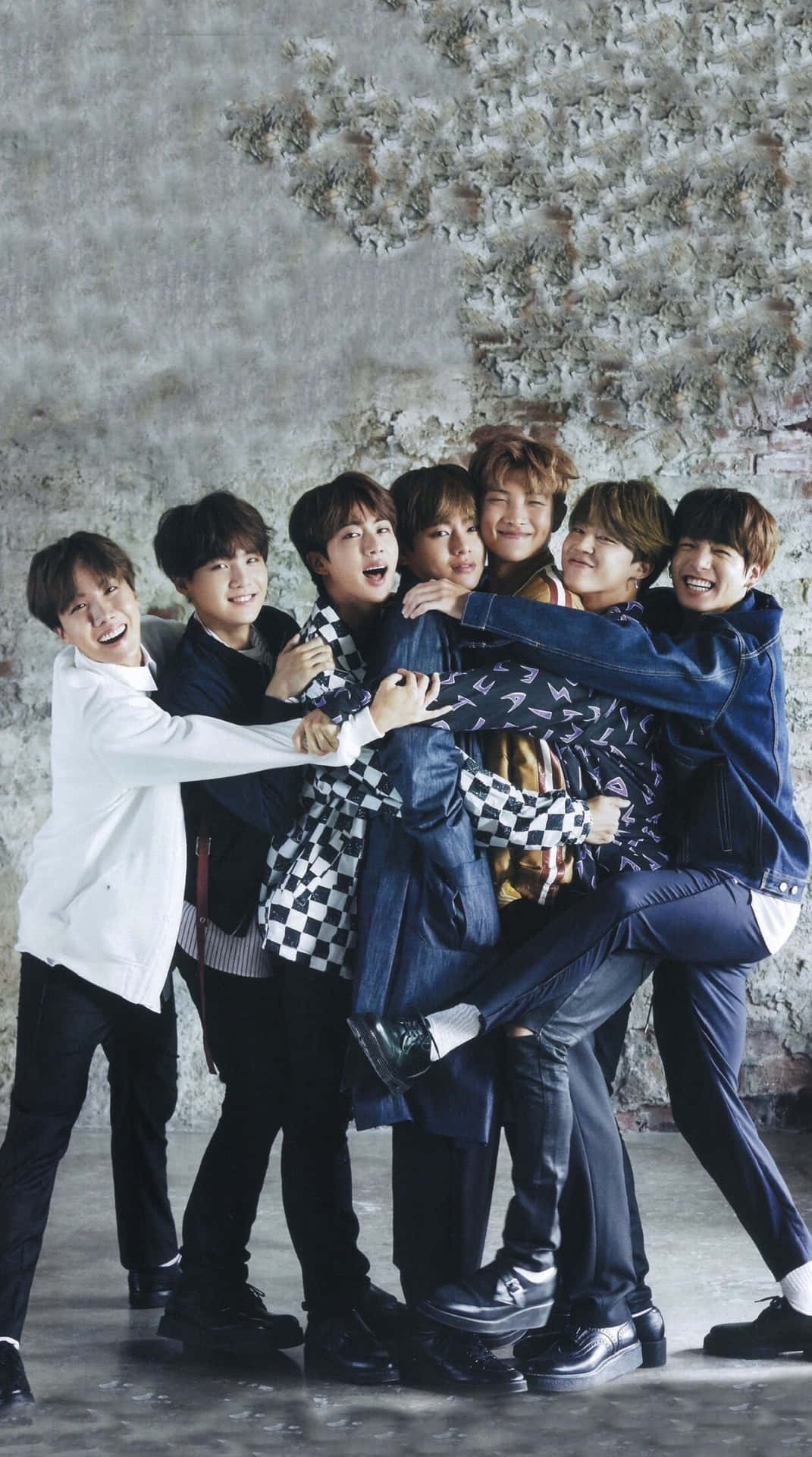 Bts Photoshoot Hugging Each Other Background