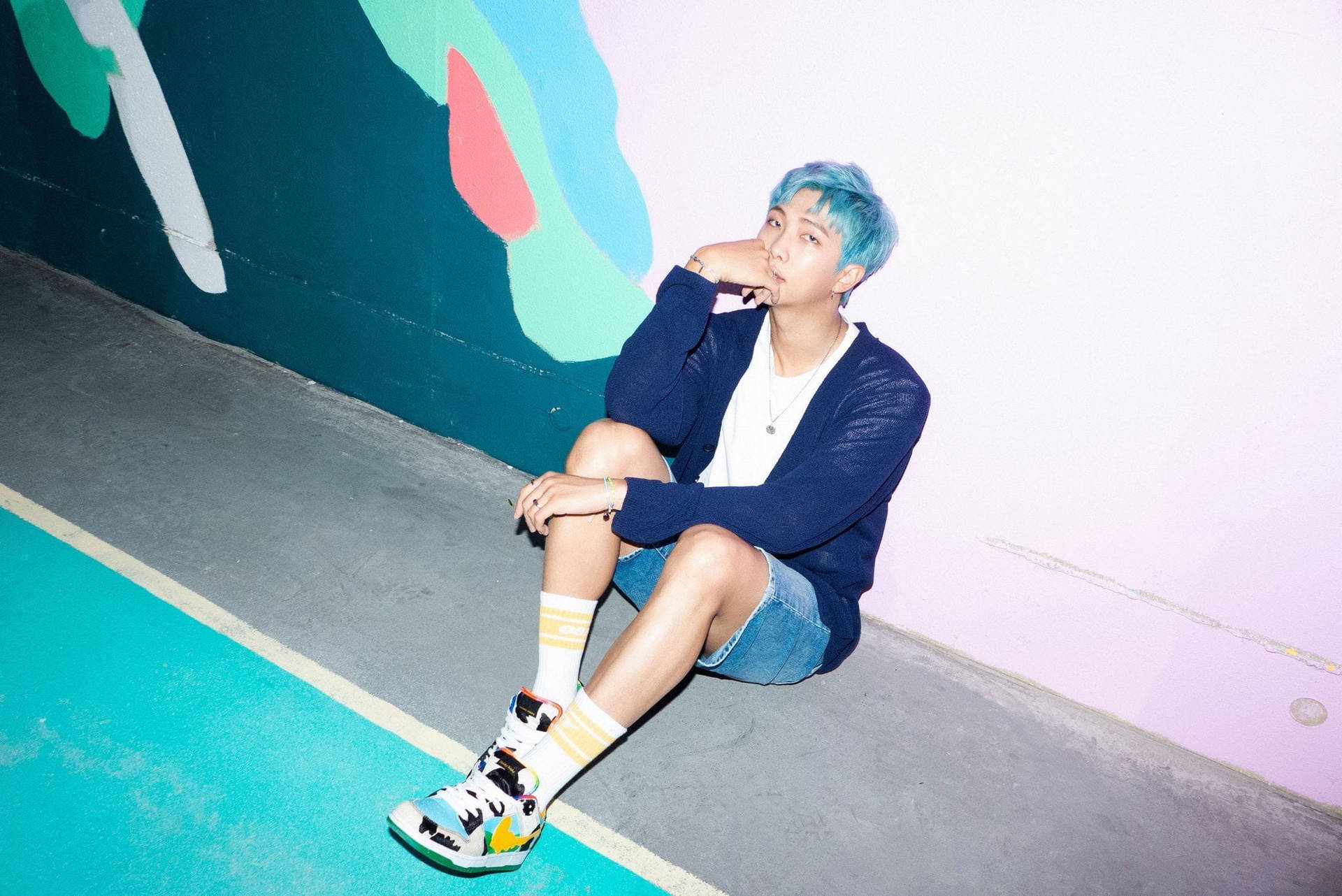 Bts Rm Cute Colorful Wall Background