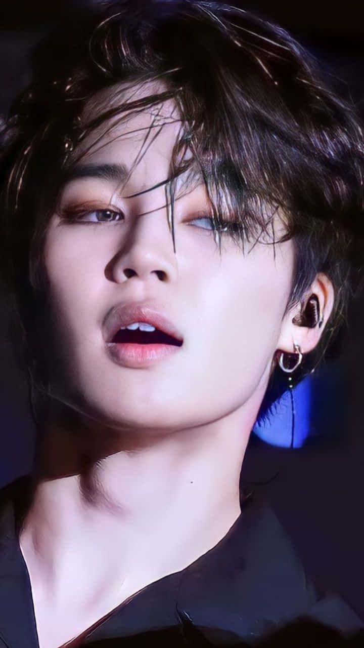 Bts's Jungkook Sporting His Signature Long Hair. Background