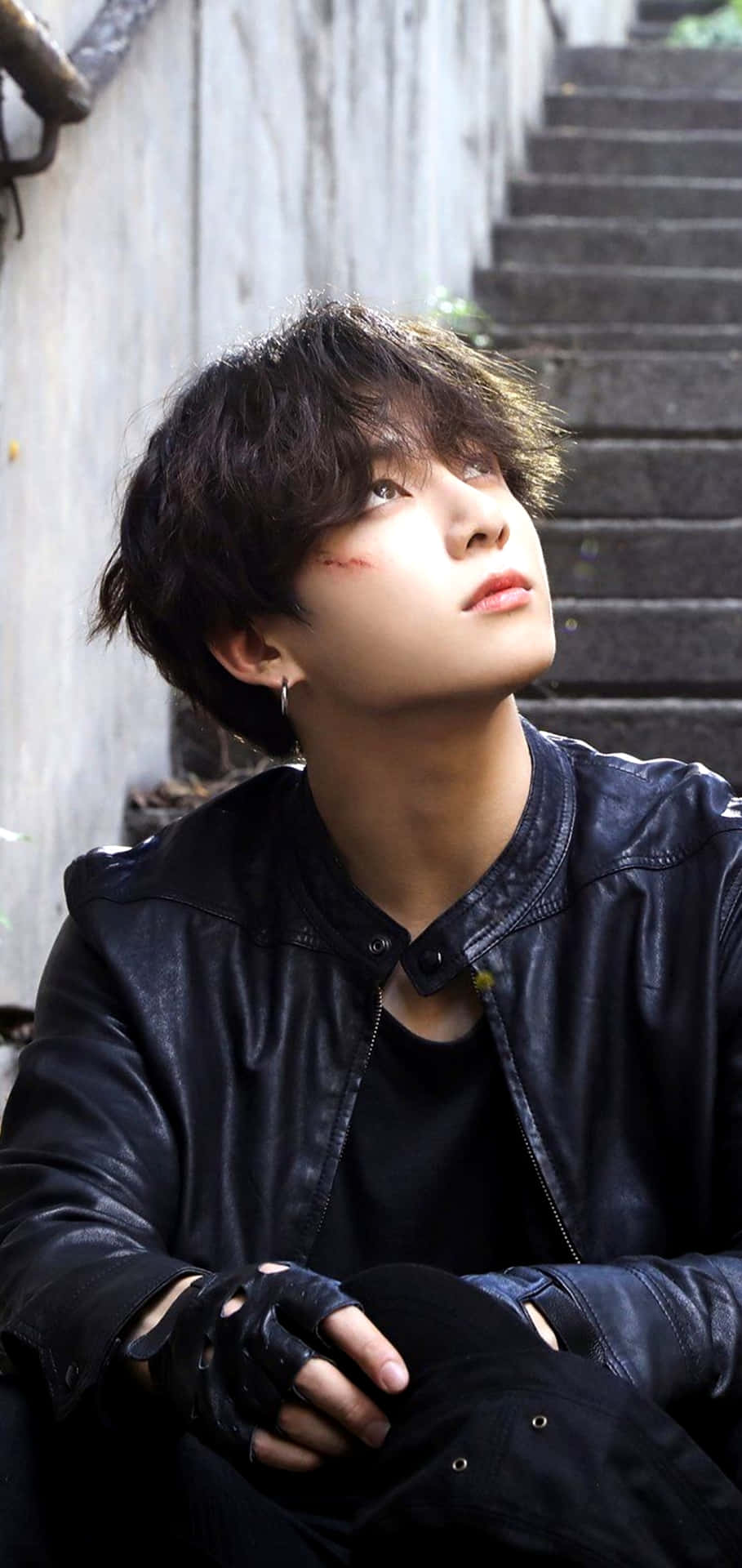 Bts's Jungkook Styling His Long Hair Background