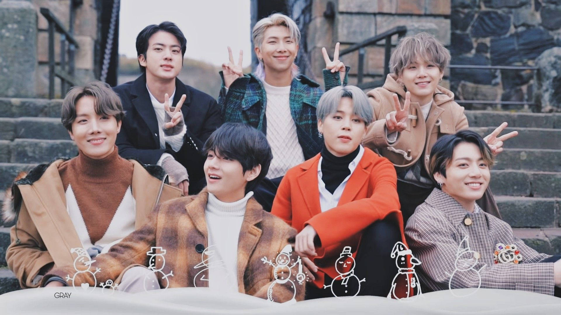 Bts Snowman Desktop Wallpaper Background