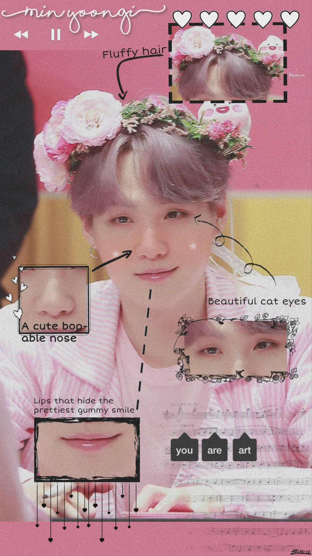 Bts Suga Cute Features Background