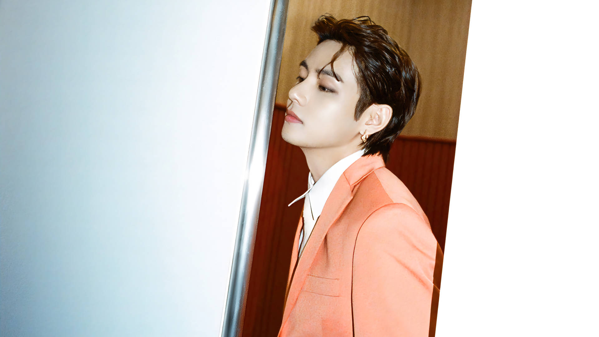 Bts Tae Hyung Orange Suit Background