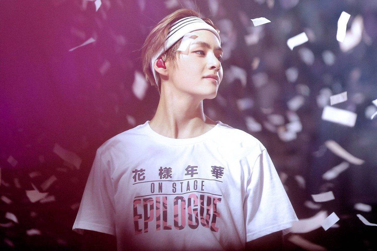 Bts Tae Hyung White Confetti Background