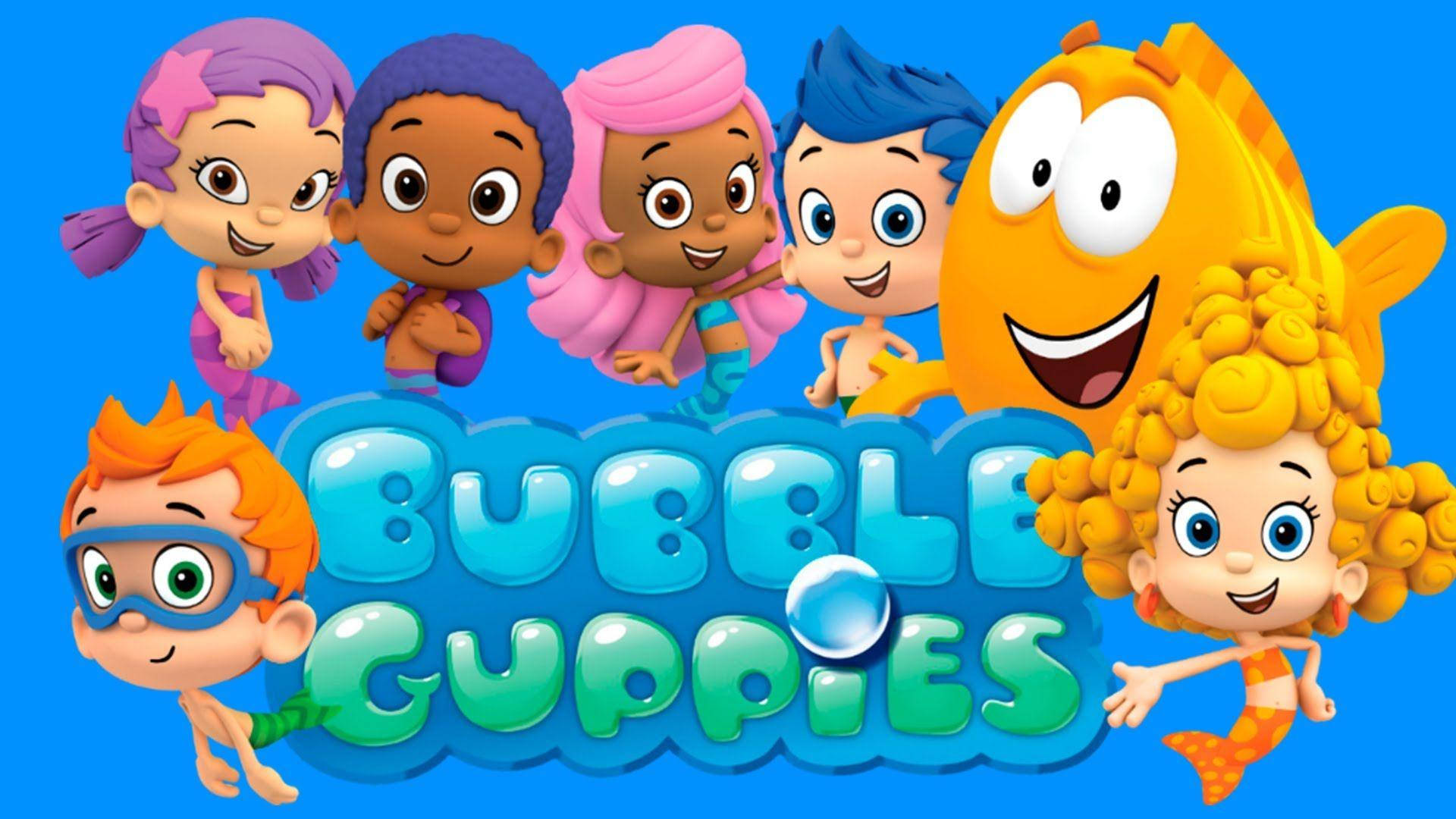 Bubble Guppies Characters In Blue Background