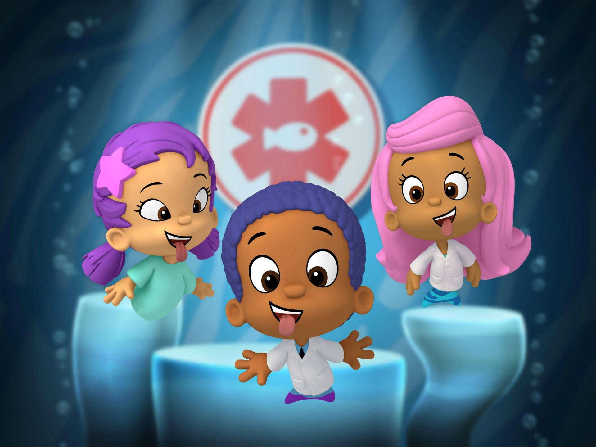 Bubble Guppies Characters Sticking Out Tongues
