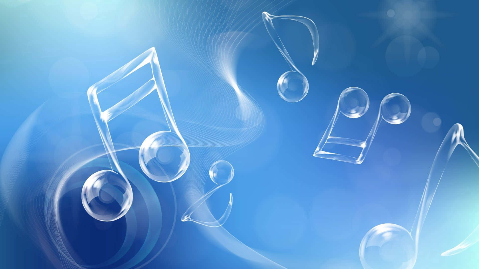 Bubble Musical Notes Blue Pc
