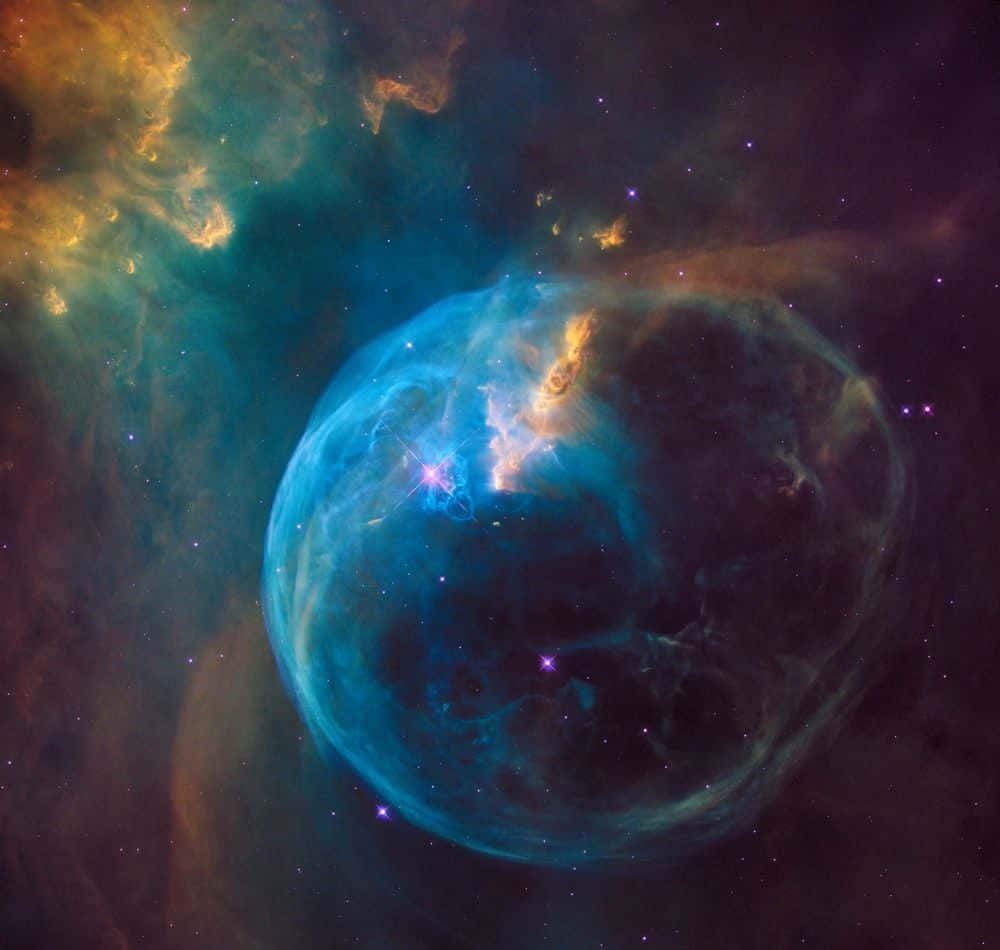 Bubble Nebula In Galaxy Blue Aesthetic