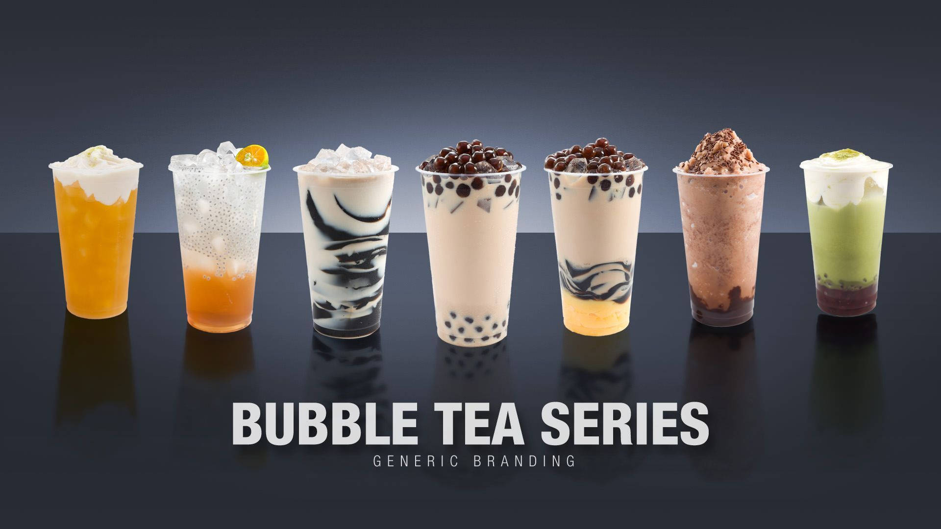 Bubble Tea In Classic Flavors Background