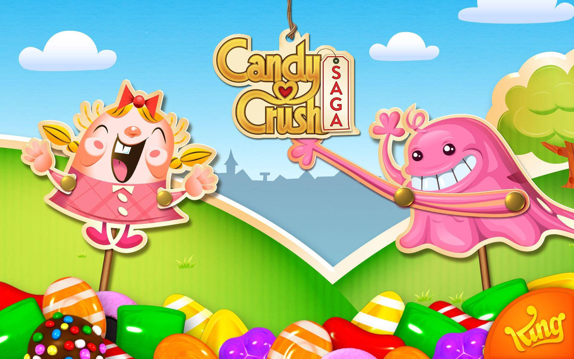 Bubblegum Troll With Tiffi In Candy Crush Saga Background