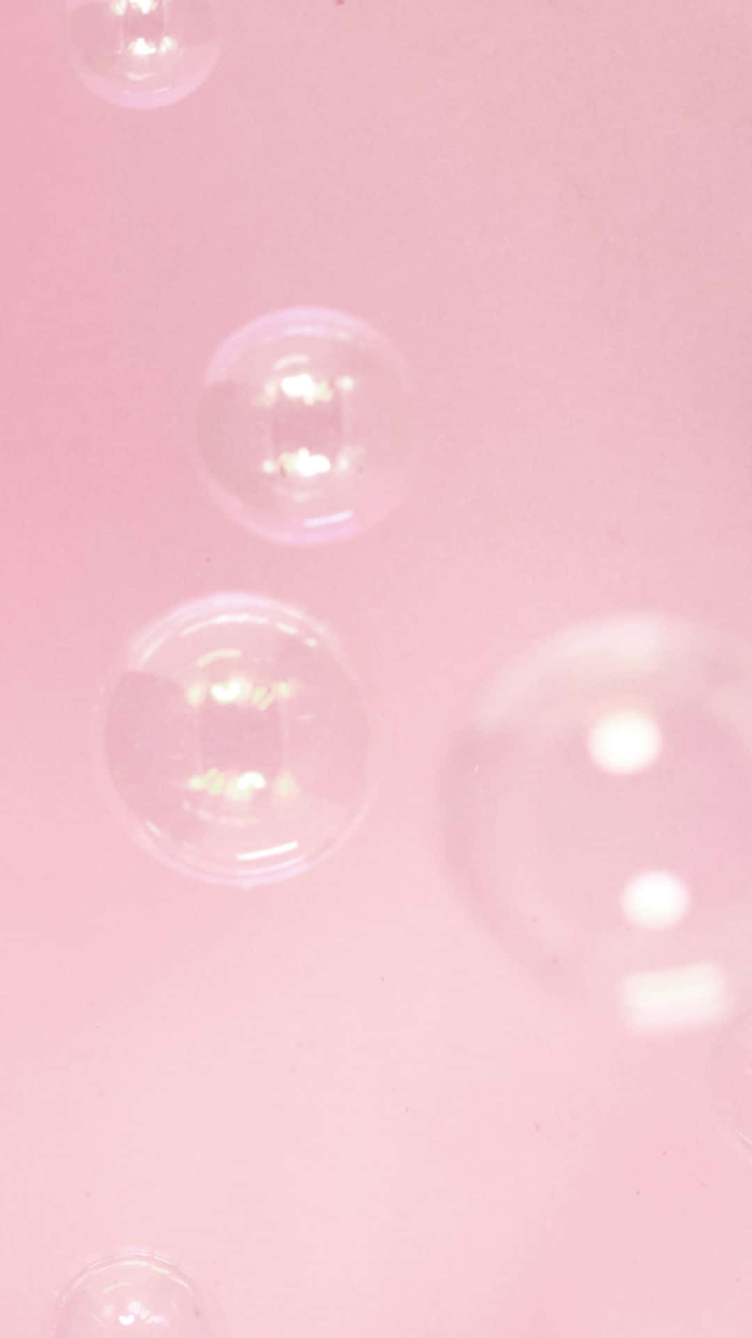 Bubbles Floating In A Pink Liquid Background