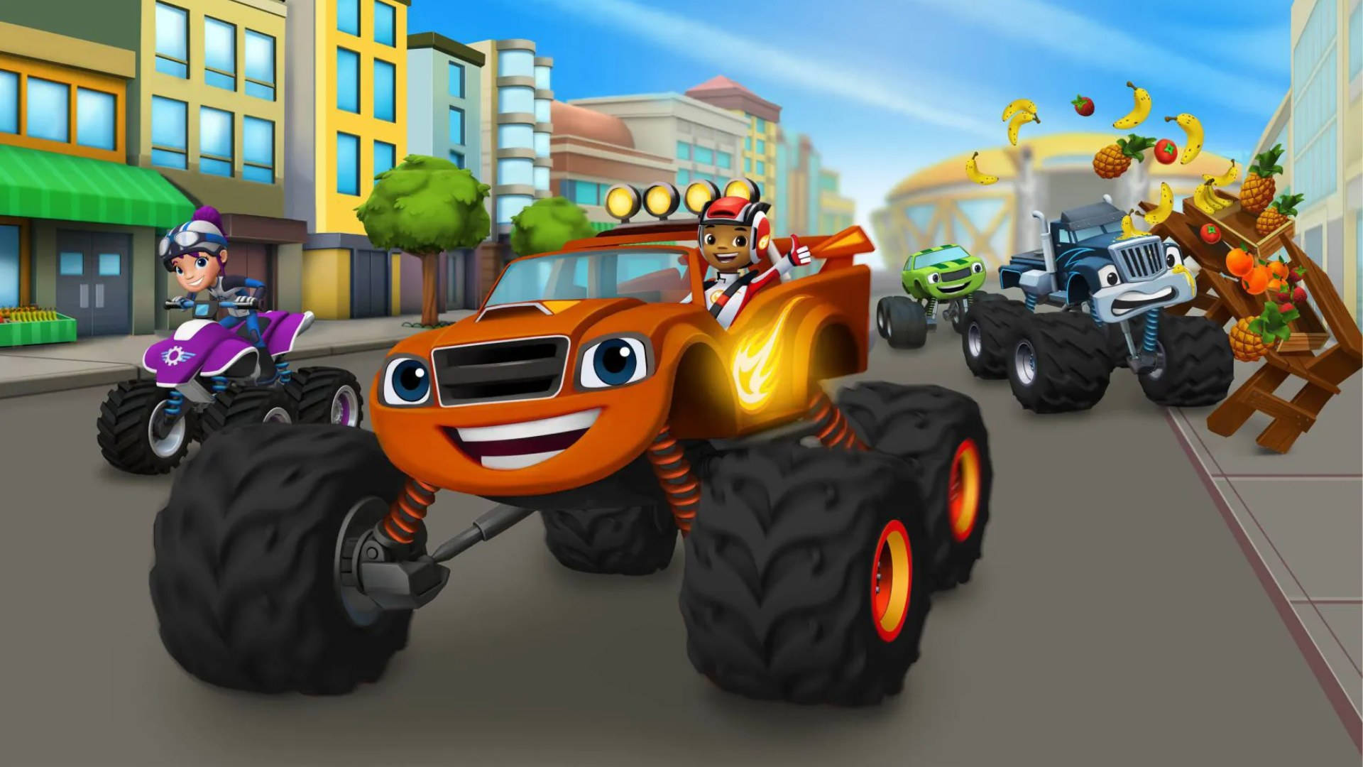 Bubbly Blaze And The Monster Machines Background