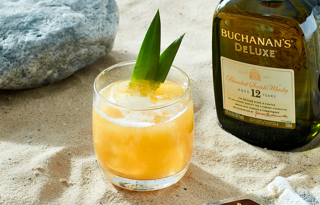 Buchanita Cocktail With Buchanan's Deluxe Whiskey Background