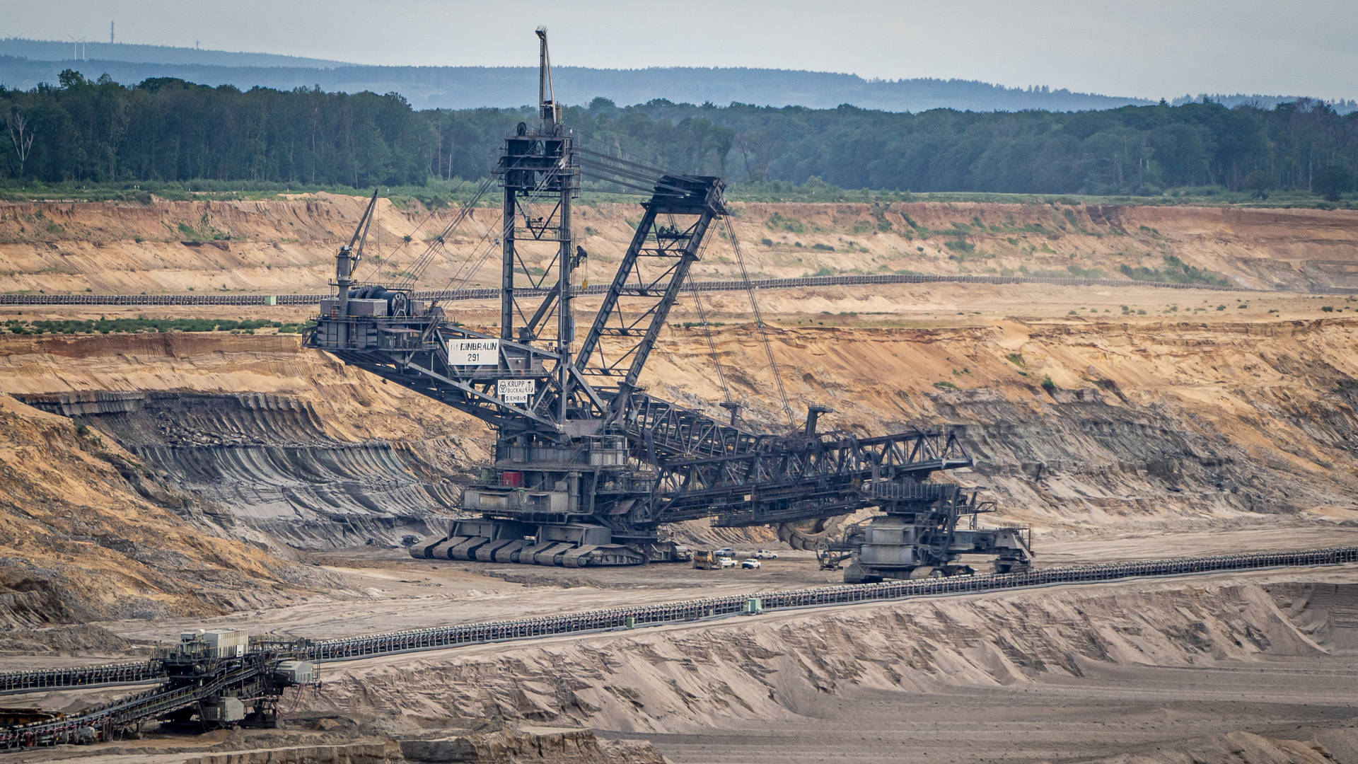 Bucket Wheel Excavator Mining Machine Background